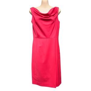 J. Crew Lined Wool Sleeveless Dress with Cowl Neck and Front‎ Slit, Coral, Sz 2